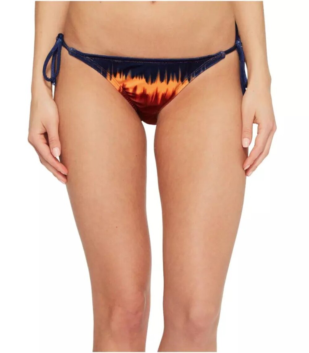 The Bikini Lab Orange Dip Dye For You String Tie Side Bikini Bottom
